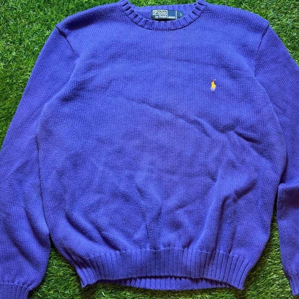 Polo-ralph-lauren Men's Purple and Blue Jumper